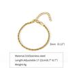2-5MM Stainless Steel Bracelet For Women Men Gold Color Twist Rope Chain Bangle With Extended Chain Waterproof Party Jewelry