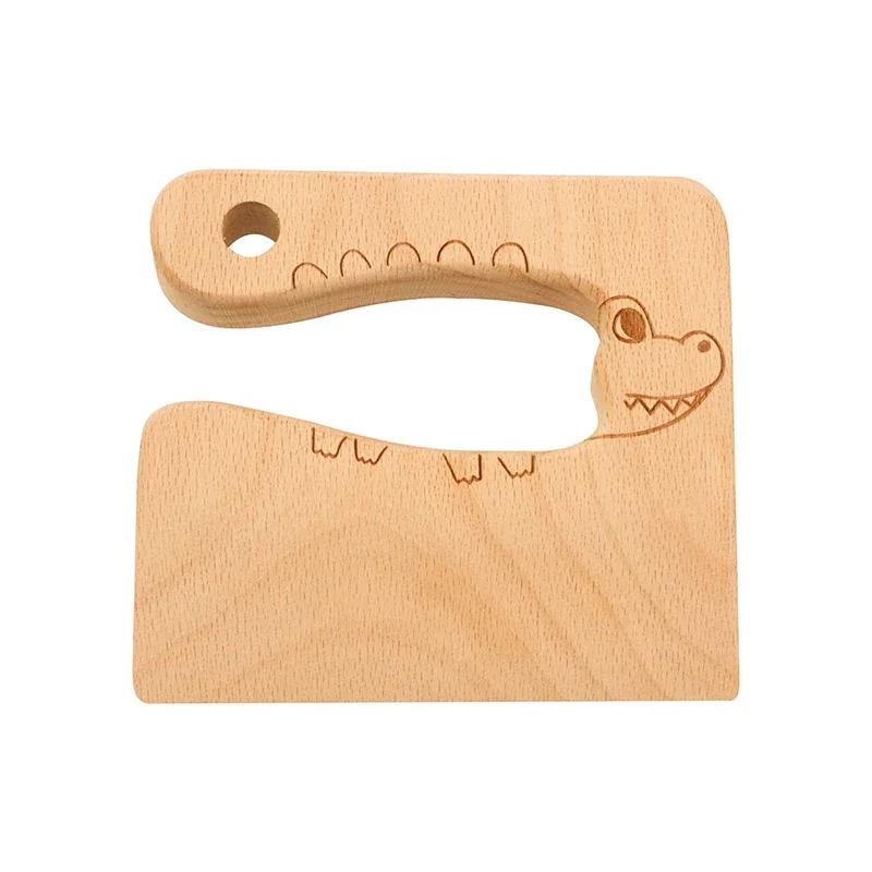 Kids Safe Wooden Cutter Cute Shape Knife Kitchen Tools Fruit Vegetable Cutter For Children Safe Kitchen Cutting Toy DIY Tools