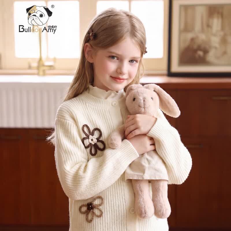 CHANZUIGOU Warmer gestrickter Cardigan mit Blumenmuster für Mädchen