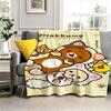 Hot Cute Kawaii Cartoon R-RilakkumaS 3D Flannel Blanket Soft Throw Blanket Art For Home Decor Bedroom Bed Sofa Picnic Fans Gift