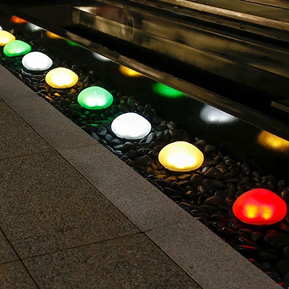 Solar LED Pebble Stone Light Outdoor Waterproof Lawn Lamp Garden Decoration Light Courtyard Pathway Night Light for Villa Landsc
