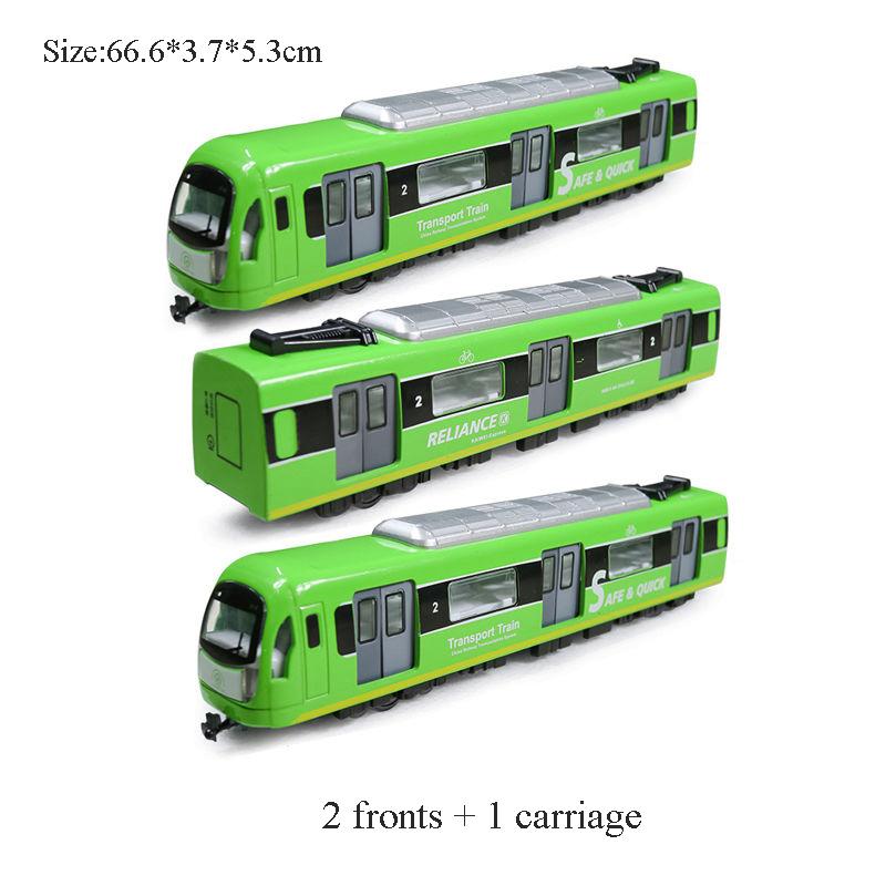 Large Simulation Alloy Train Model City Metal Diecast Subway Sound And Light Pull Back Car Kids Toy Boy Gift
