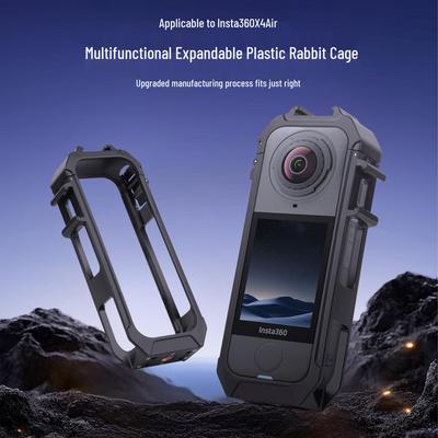 Cadre de Protection Air à Libération Rapide Insta360X4 pour Caméra Panoramique - Résistant aux Chutes, Bord en Plastique, Conception Cage à Lapin.
