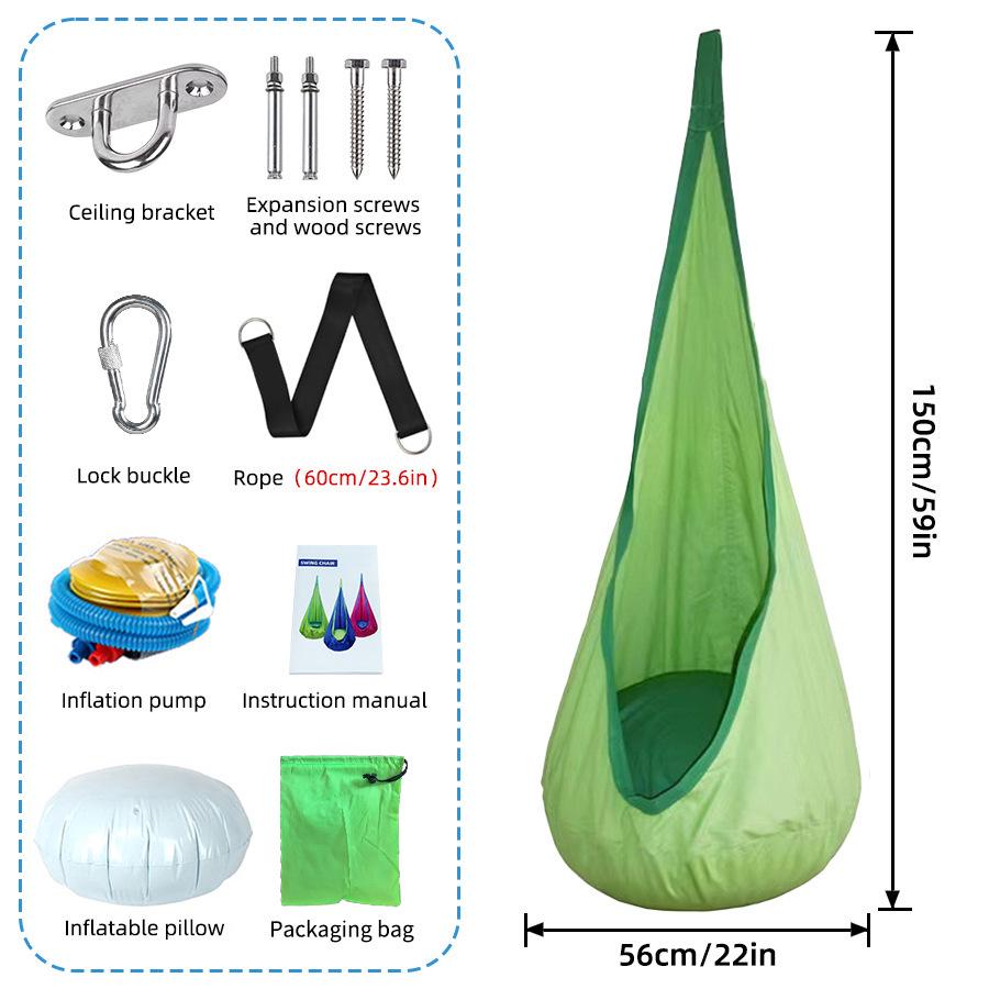 LED-Lit Portable Hanging Chair for Kids – Indoor/Outdoor Creative Nylon Swing