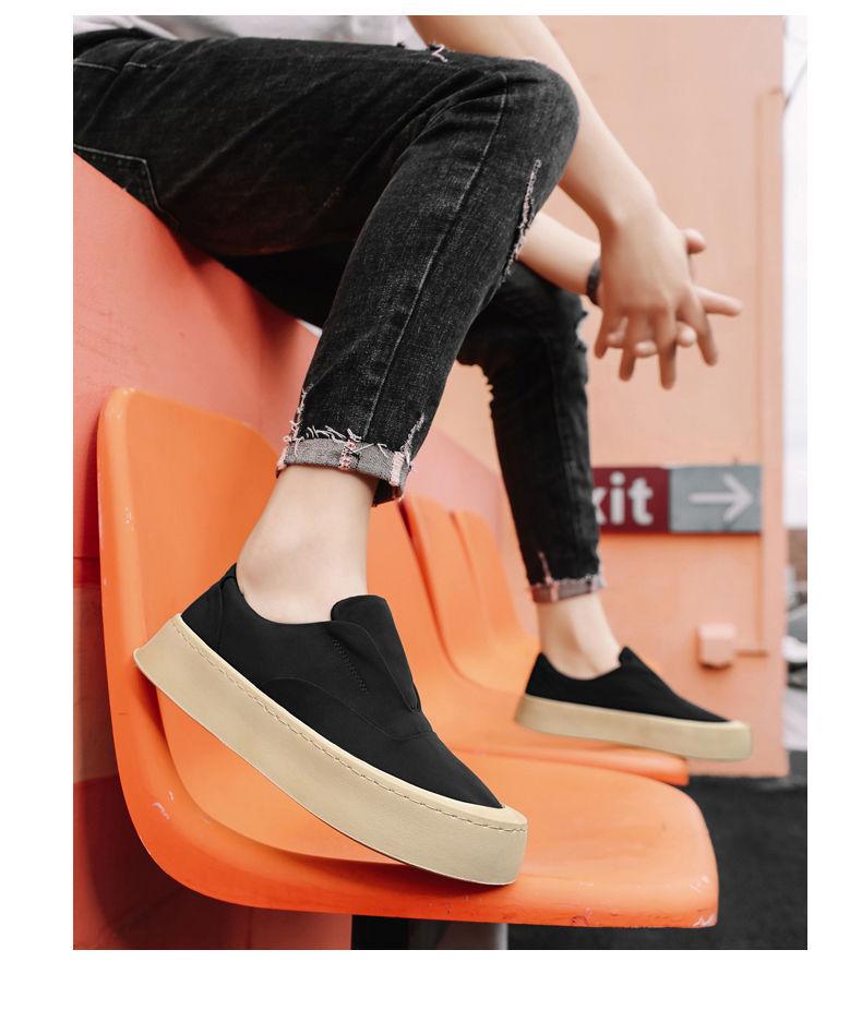 2025 Summer Men's Non-Slip Breathable Canvas Sneakers with Thick Sole