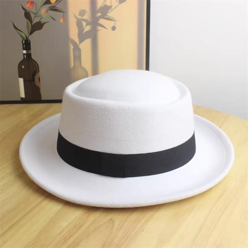 Anime Cosplay Kibutsuji Muzan Costume Hat Halloween Party Fedora Hat Unisex Winter Hats Ribbon Band Hat Classic White Formal Cap