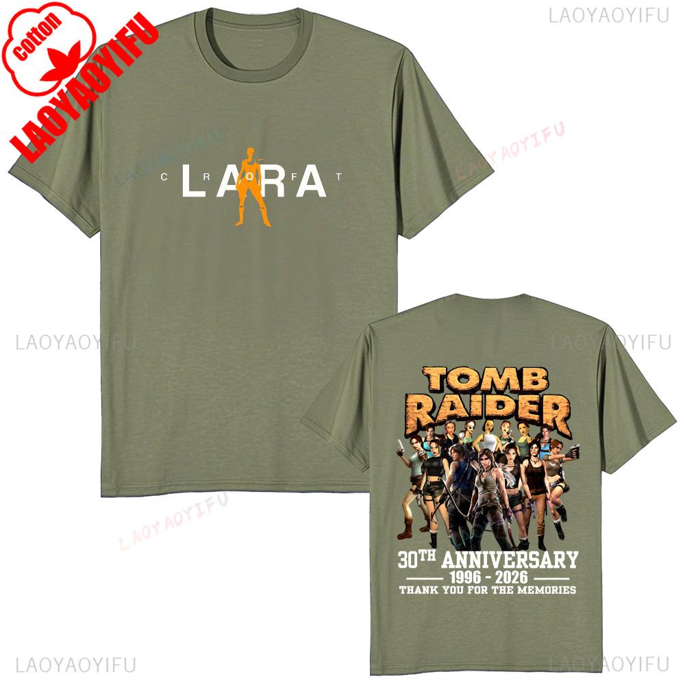 Tomb Raider 30th Anniversary Unisex Vintage T Shirt 19962026 Retro Gaming Tee Classic Game Fan Gift Casual Streetwear Top