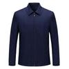 Men's Classic Wool Jacket - Spring/Autumn, Middle-Aged & Elderly, Business Casual Lapel with Zipper.