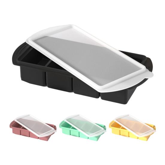 Silicone Broth Freezer Tray with Lid Ice Cube Mold for Soup Food & Meal Prep Easy Release Stackable BPA-Free Kitchen Storage Container