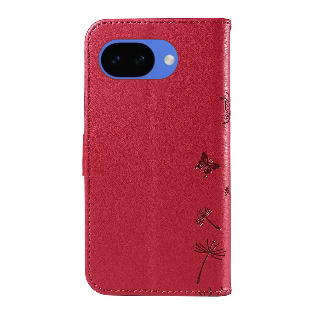 For Google Pixel 10a Leather Wallet Case with Strap Dandelion Imprint Phone Stand Cover