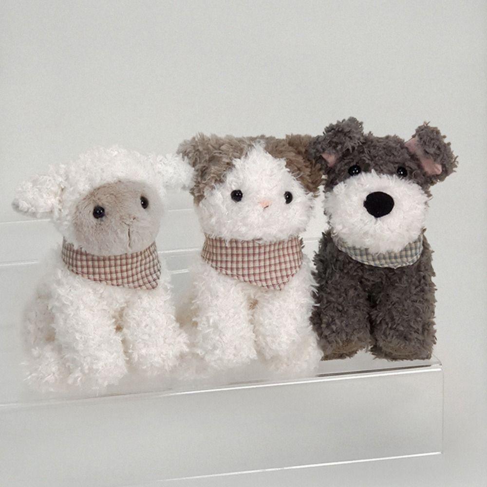 Cat Lamb Farm Animals Plush Toy Interactive Curly Haired Dog Doll  Kids Gifts