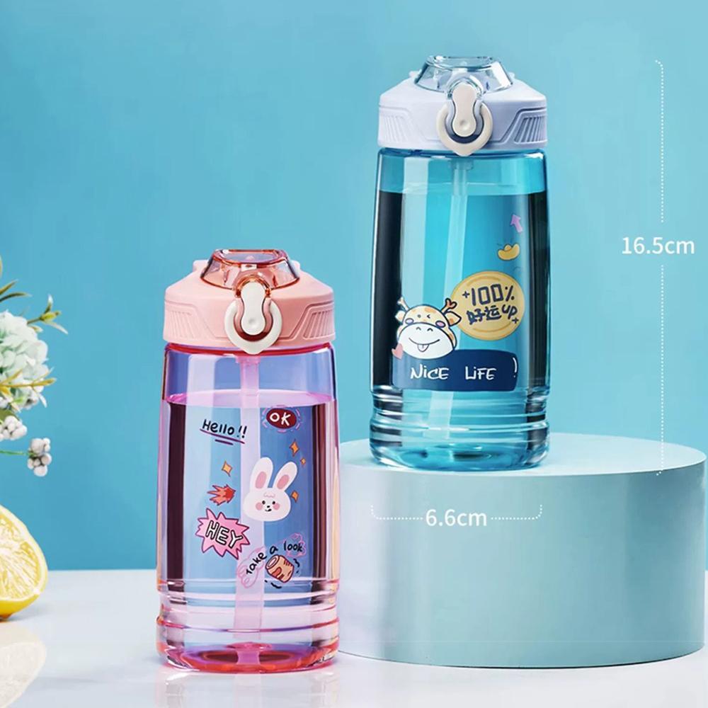 550ML Dinosaur Plastic Cup Cartoon Children Water Bottles With Straw Student Kids Water Cup Lightweight To Carry Drinking Bottle Drinkware