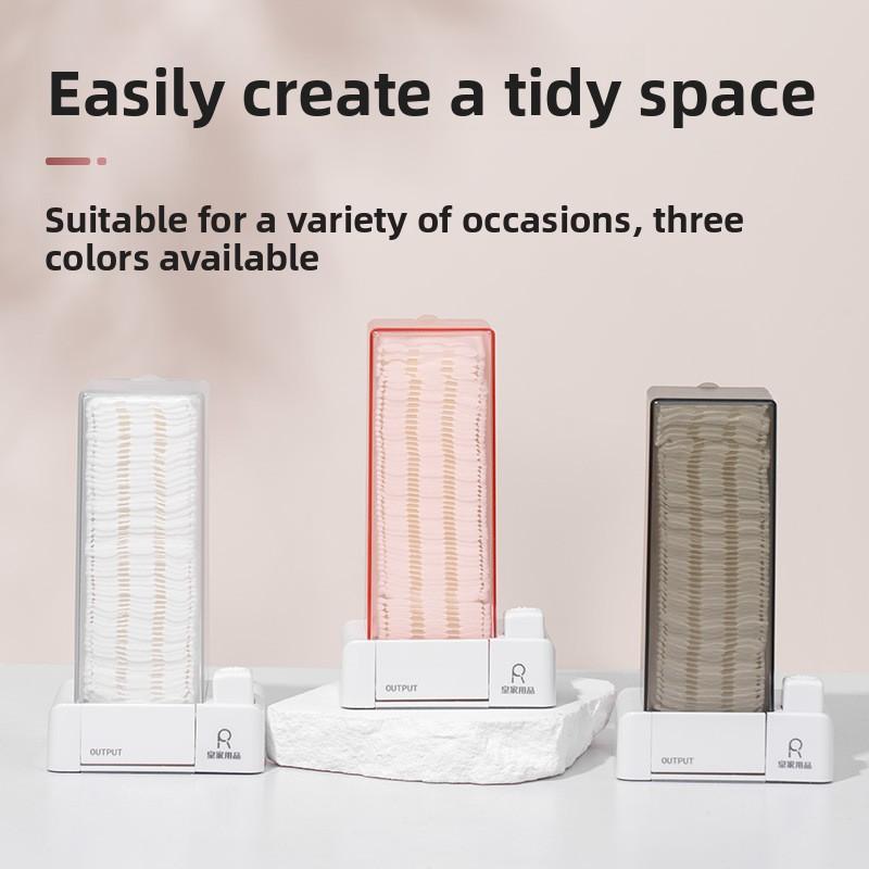 Automatic Cosmetic Cotton Box Press Type Cotton Pad Dispenser Makeup Organizer Dustproof Makeup Cotton Storage Box Home Gadgets