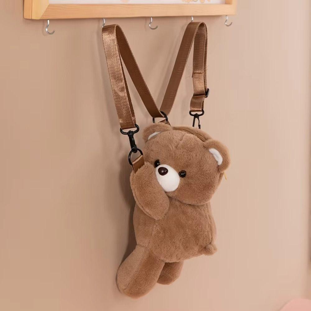 Simple Plush Plaything Plush Bear Crossbody Bag Large Capacity Jk Lolita Kids Backpack Doll Animal Shoulder Bag Students