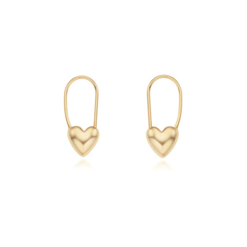 eenie beenie silver heart hook earrings