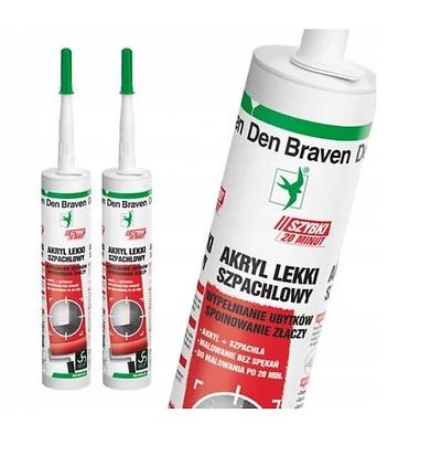 Set of 12 light acrylic putty Den Braven 085250 280 ml