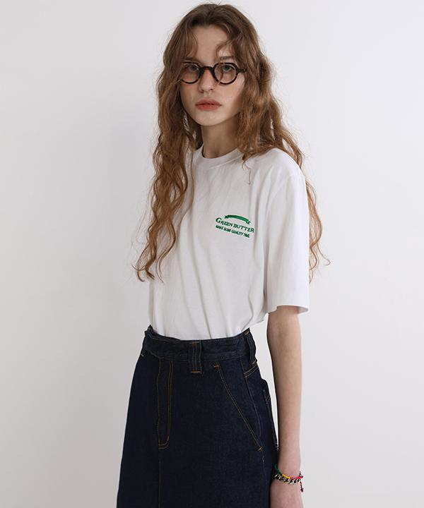 GREENBUTTER Needlework Logo Tee (Ivory)