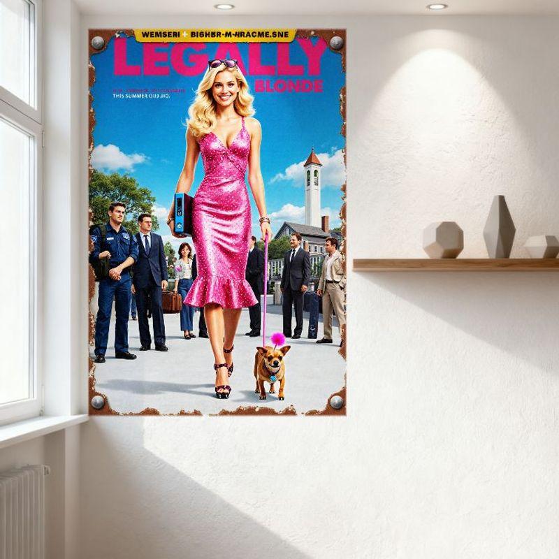Legally Blonde Movie Poster Metal Tin Sign Custom Vintage Comedy Film Wall Decor for Home Office Man Cave Bar Club Decoration