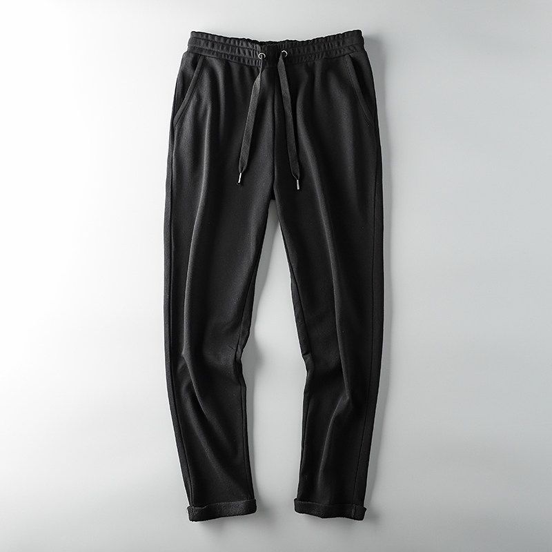 Fashion Brand Label-Cutting Cattle Goods Terry Export Original Pants Black 10