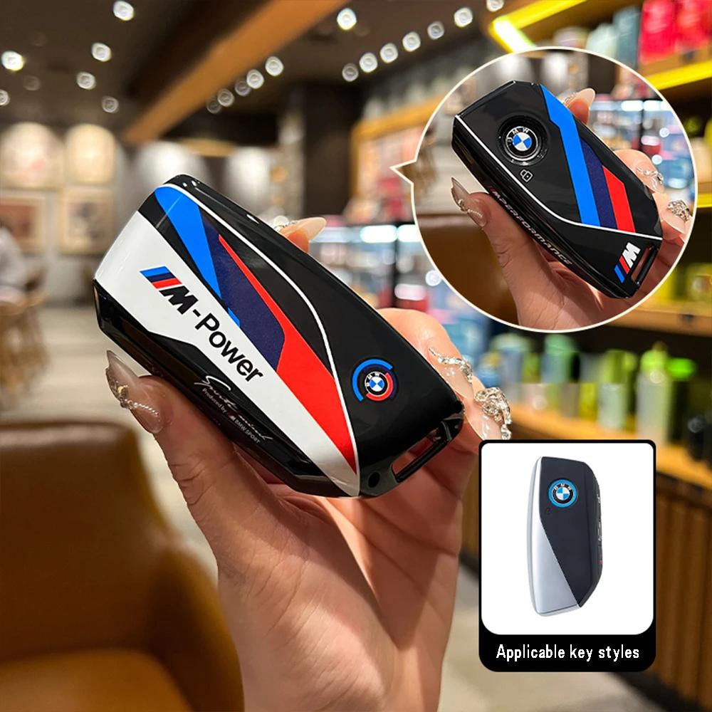 ABS Racing stickers Car Remote Key Case Cover For BMW M G07 X7 LCI U11 X1 G70 7 Series G09 XM F98 X4M LCI G18 X5 G81 M3 I20 IX