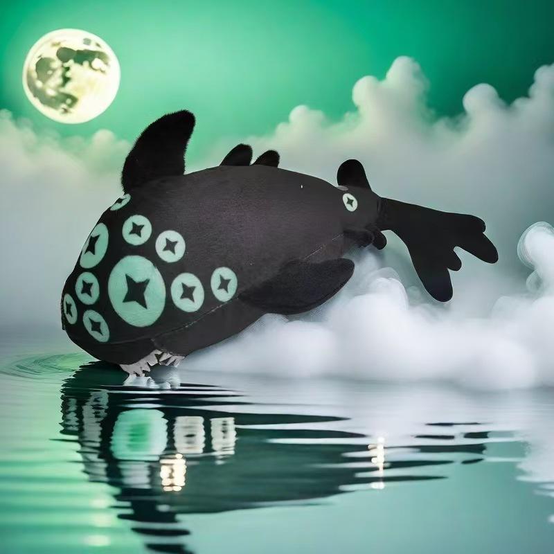 Eyefestation Pressure Plush, Soft Shark Stuffed Animal, Cute Plushie Mascot Toy Gift for Game Fans