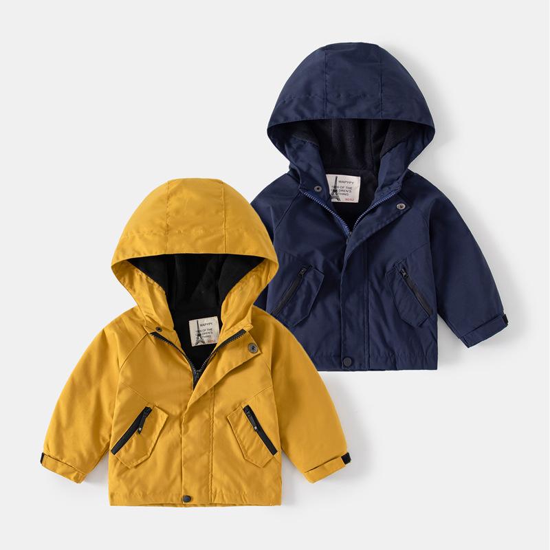 Children's 2026 New Fleece-Lined Hooded Jacket - Trendy Thick Boys' Coat