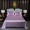 Japanese Style Silky Solid Color Bedding Set - Includes Sheet and Two Pillowcases for a Cool, Nude Sleeping Experience in Summer.