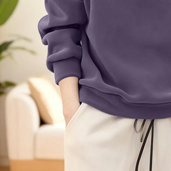 Fleecegensere for kvinner Langermet Knapp opp Pullovertopp Casual Ståkrage Varme Antrekk for Høst Vinter