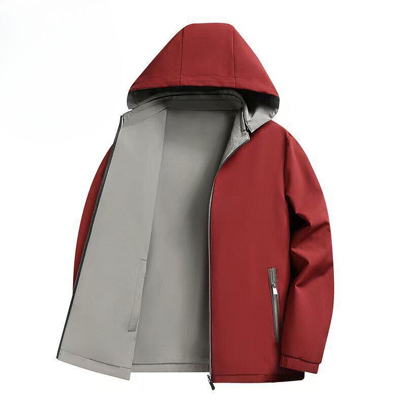 New Double-sided Middle-aged Men's Jacket Hooded Business Casual Jacket