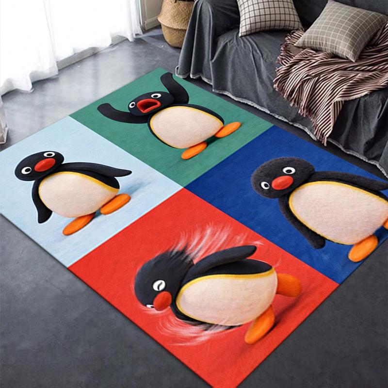 2025 Neuer PINGU Teppich für Wohnzimmer, Schlafzimmer, Zuhause, Sofadekoration, Kinderspiel, Rutschfeste Bodenmatte