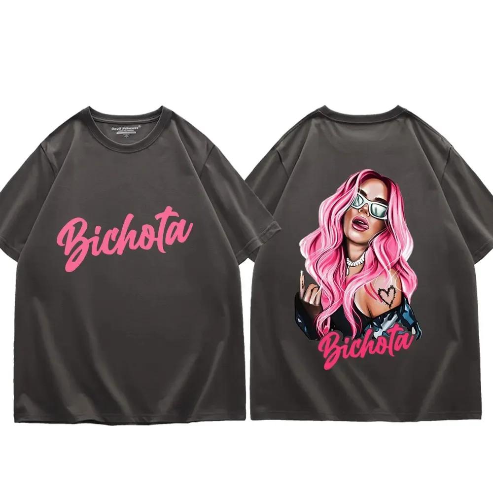 Trend Singer Karol G Graphic T Shirts Men Women Fashion Aesthetics Oversized T-shirts Summer Street Hip Hop Short Sleeve T-shirt