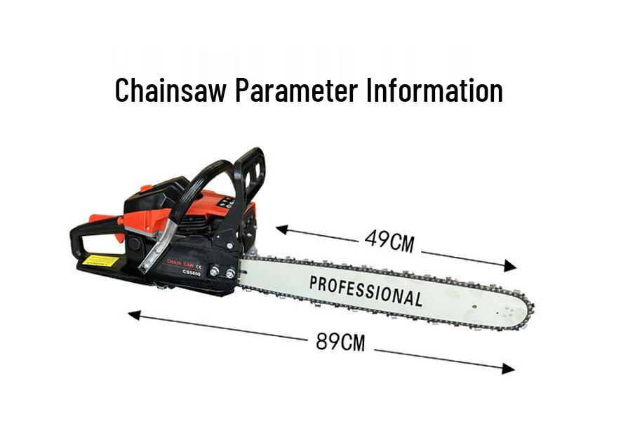 High-Power Two-Stroke Handheld Gasoline Chainsaw for Tree Cutting and Garden Use