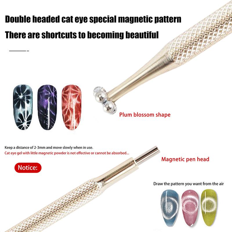1/2 Pcs Professional Double-Headed Nail Art Magnetic Pen High-Precision Mini Iron Beads Magnet Dotting Pen Manicure Tool