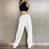 Hip Hop Leggings Sports Women's Spring Autumn Patchwork High Waisted Drawstring Pockets Solid Loose Casual Jazz Pants