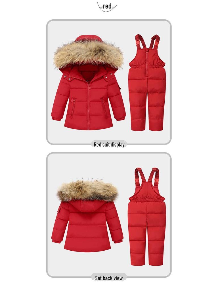 Children's Down Jacket Ski Suit Set for Toddlers Aged 1-6 