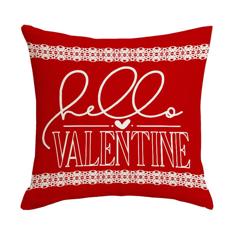 New Valentine's Day Pillow Love Letter Print Pillow Simple and Versatile Linen Pillow