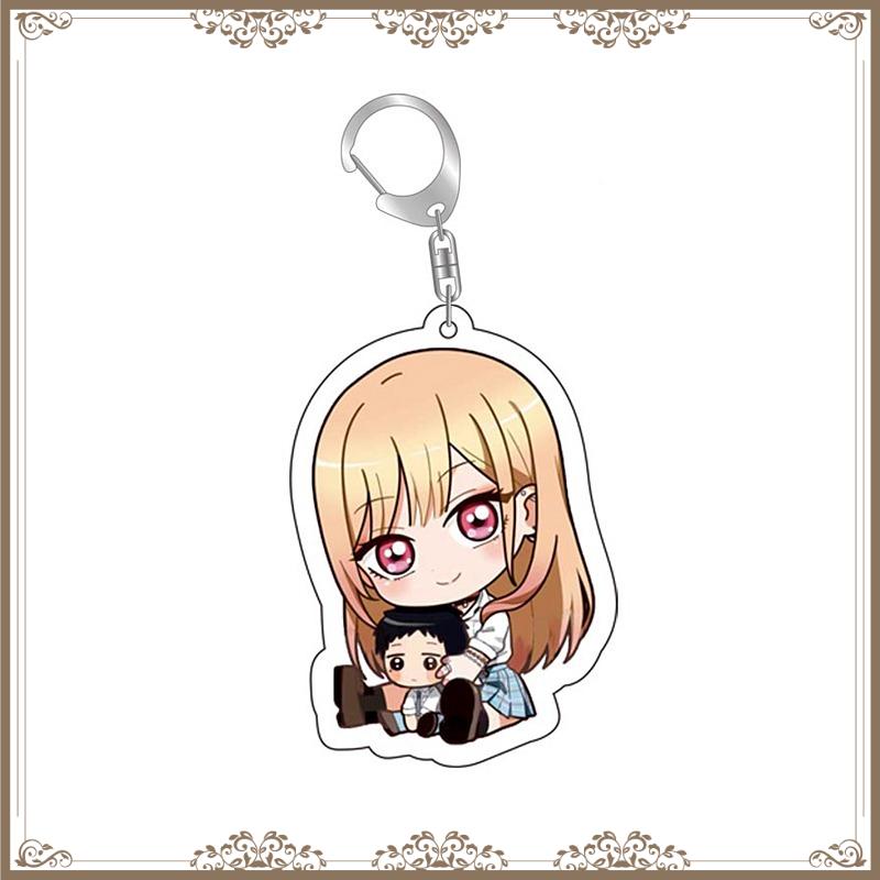 My Dress-Up Darling Plastic Anime Keychain Kitagawa Marin Bag Tag Cute Decorative Baji Cartoon Keyrings Trendy Gift