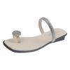 Sandals women wear summer new rhinestone fashion thick heel set toe slippers women