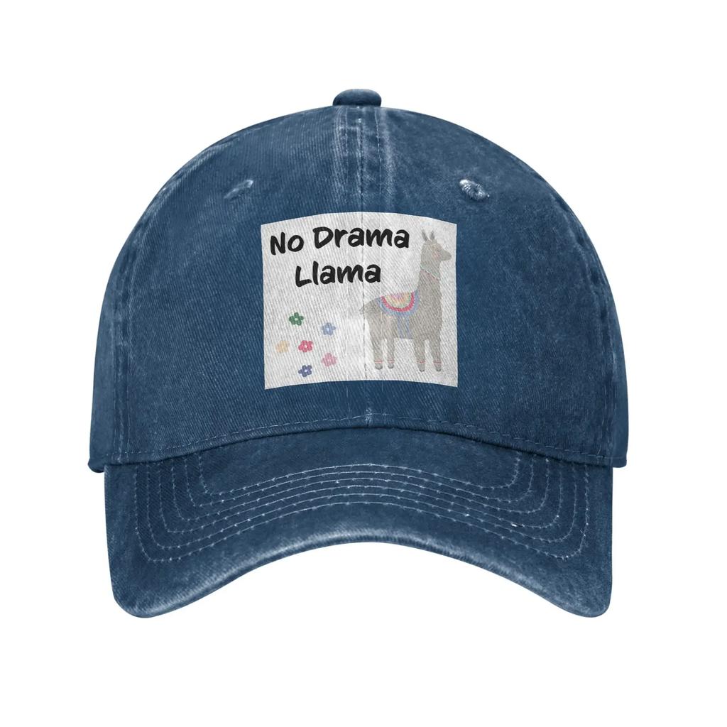 No Drama Llama Denim Cap Casual Baseball Caps Adjustable Hat Summer Unisex Baseball Hats