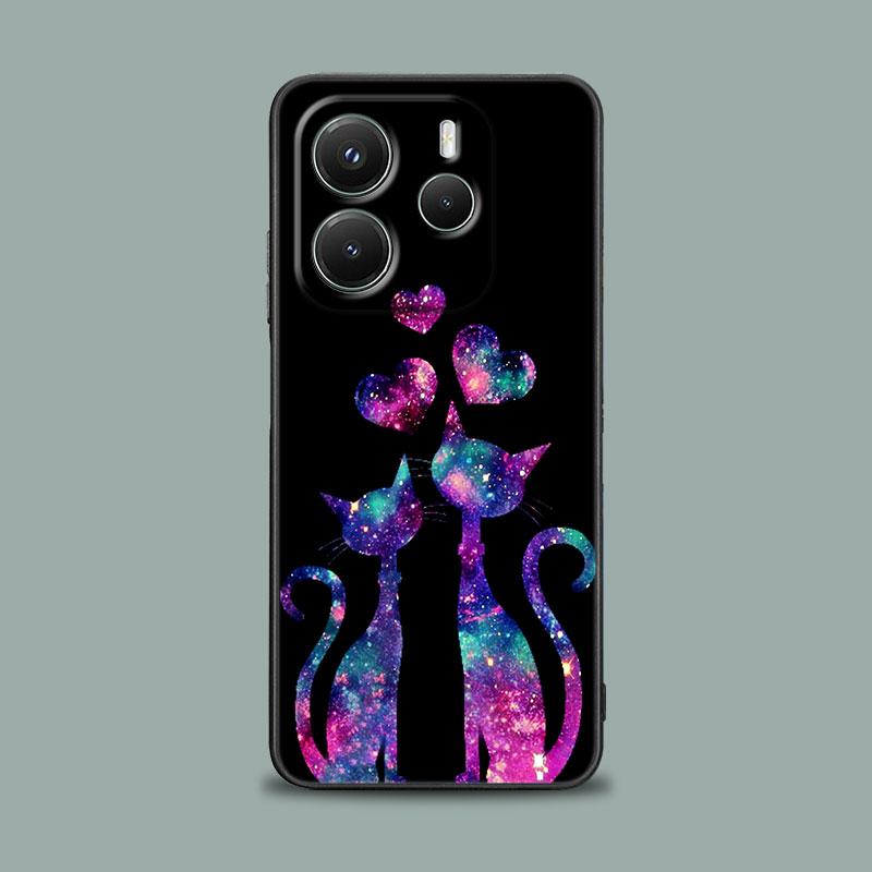 Phone Case for Xiaomi Redmi 15C 14C 12C 13C Redmi Note 15 14 13 12 11 10 Pro Plus 5G 12S Silicone Cover Funny Cute Cat Line Art