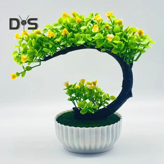 Artificial Flower Plastic Fake Bonsai Romantic No Watering Beautiful Bonsai with Pot Garden Supplies