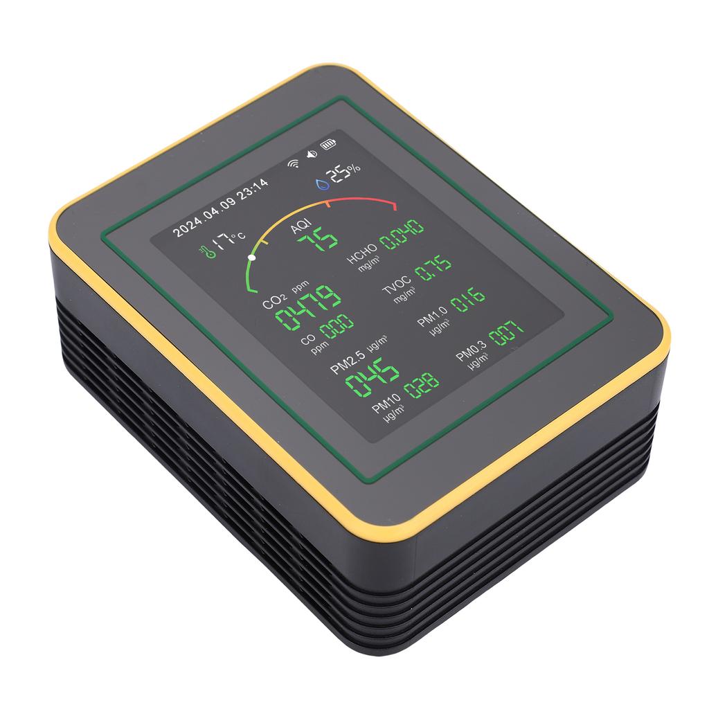 Quality Monitor, 15-in-1 WiFi Detector with Color LCD Screen Fit for Smart, Detects PM0.3 PM1.0 PM2.5 PM10 CO CO2 HCHO TVOC Temp Humidity
