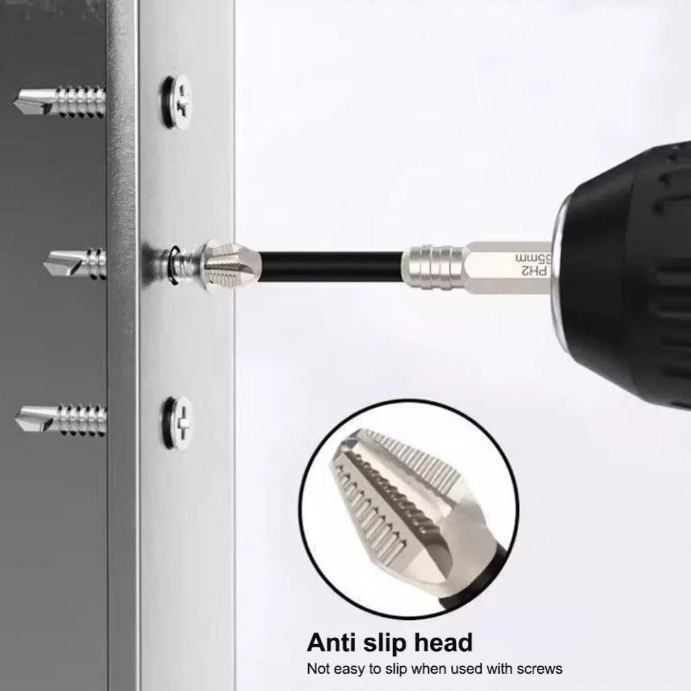 K5 Non-slip Impact Phillips Screwdriver Bit S2 Alloy Cross Drill Bit Portable Driver Bit