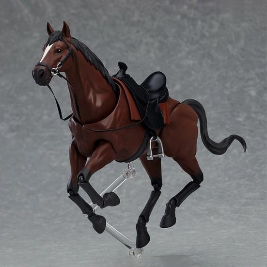 Horse Action Figure Movable Joints White Brown Horse Model 1/12 Battle Steed Figurine Desktop Decoration Collectible Ornament