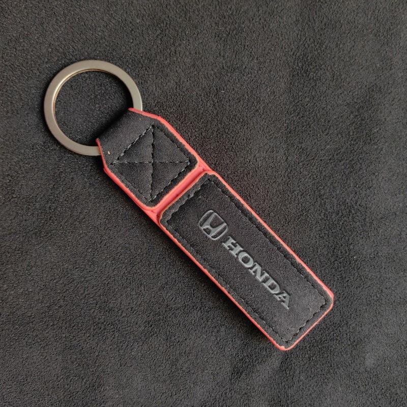 Honda Tumbled Leather Universal Car Keychain Keyring For Honda CRV Civic FIT Accord Prelude 5th City CRX Jazz H-RV Pilot Odyssey XD9