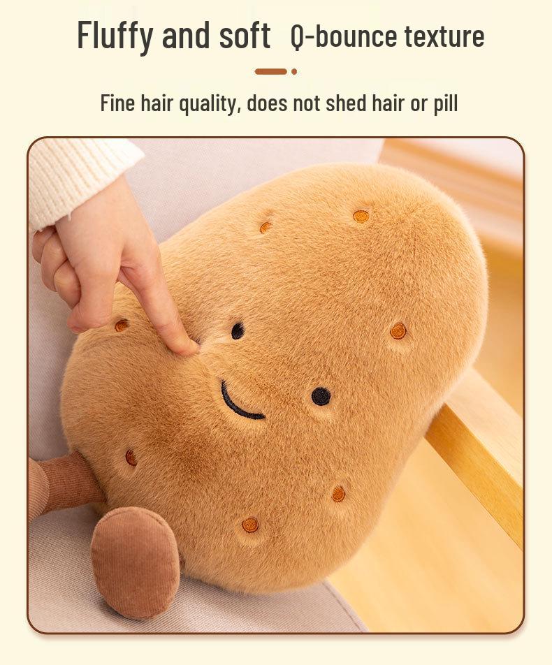 Quirky Potato & Cucumber Plush Toy - Small Size Claw Machine Doll & Photo Prop