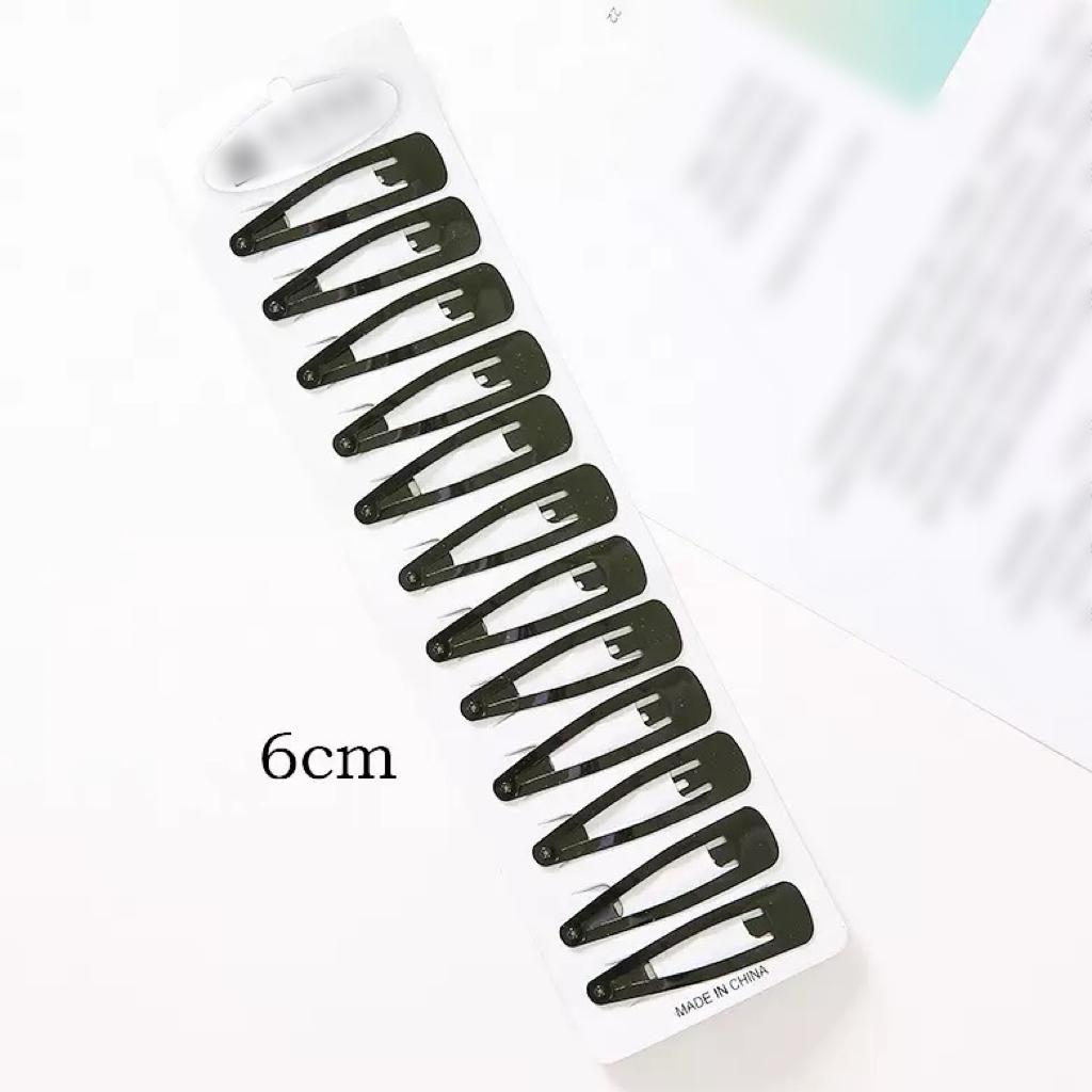 12/20Pcs Colorful Metal Snap Hair Clips 2 Inch Black Barrettes for Women Styling Non-Slip Waterdrop BB Hairpins Accessories
