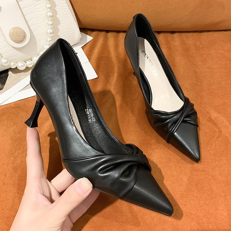 Fashion New Fashion Korean Style Woman High-heeled Shoes Pointed Toe High Heel Slip-on Shallow Shoes Breathable Wear-resisting for Party