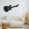 Modern Metal Guitar Wall Art Sculpture, Rock Star Musician Decor, Home Music Studio Decoration, Unique Gift for Music Lover, Black