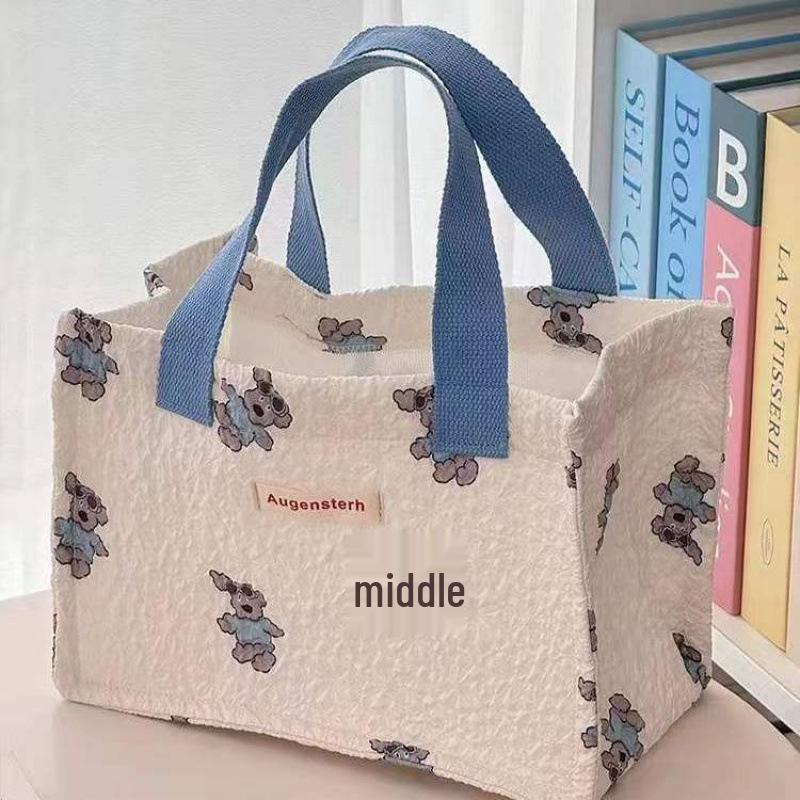 Kawaii Bento Lunch Handtasche: Großes Fassungsvermögen, Tragbar, Fleckenabweisende Leinwand